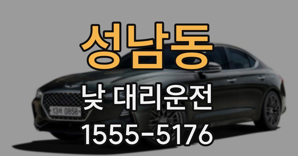 성남동 낮 대리운전