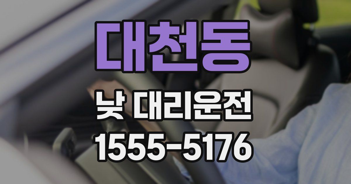 대천동 낮 대리운전