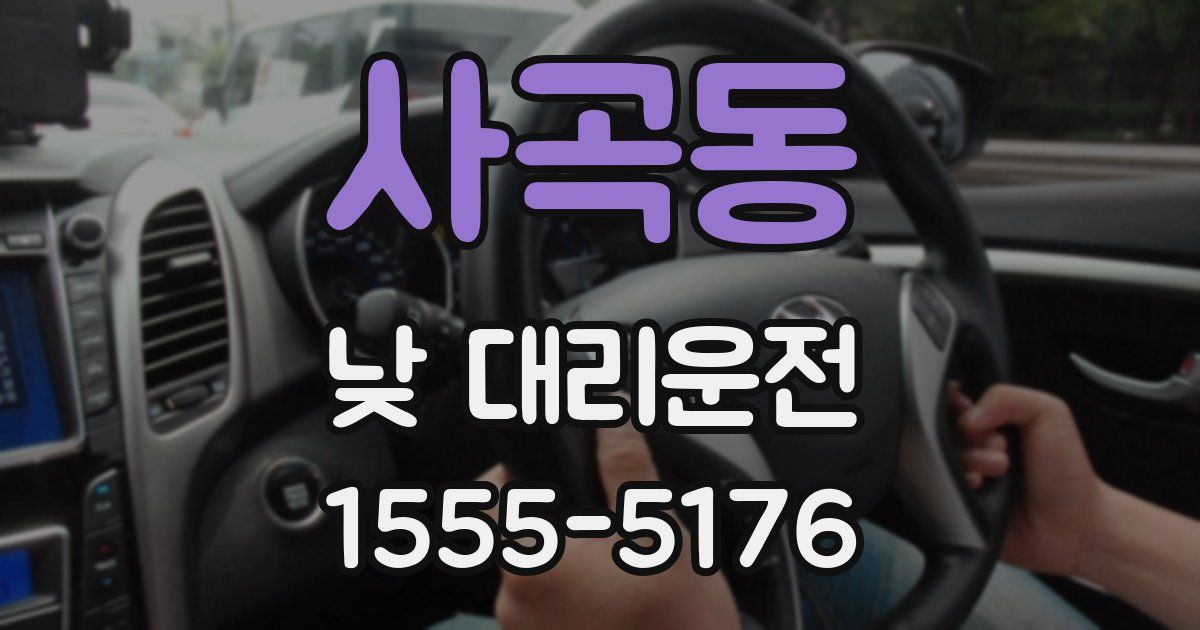 사곡동 낮 대리운전