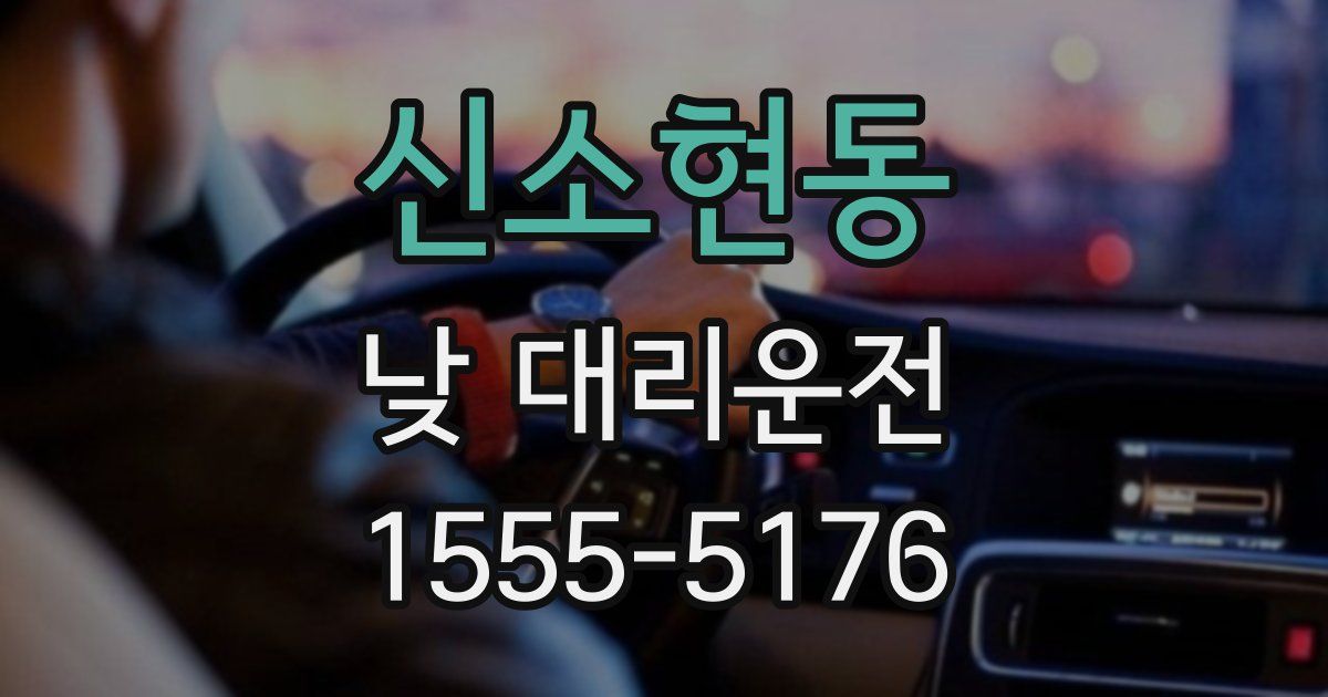 신소현동 낮 대리운전