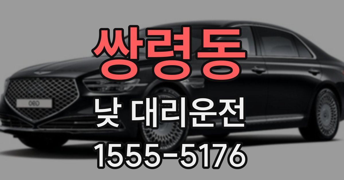 쌍령동 낮 대리운전