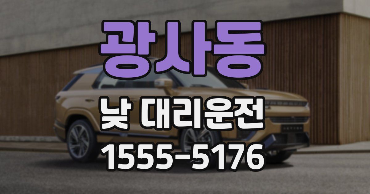 광사동 낮 대리운전