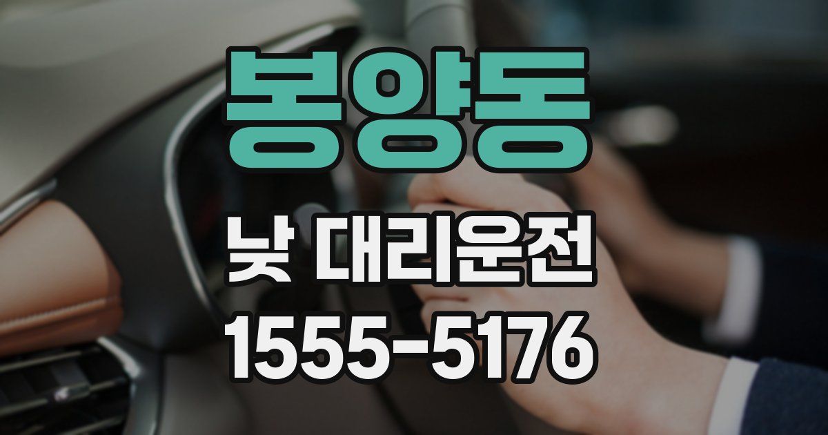 봉양동 낮 대리운전