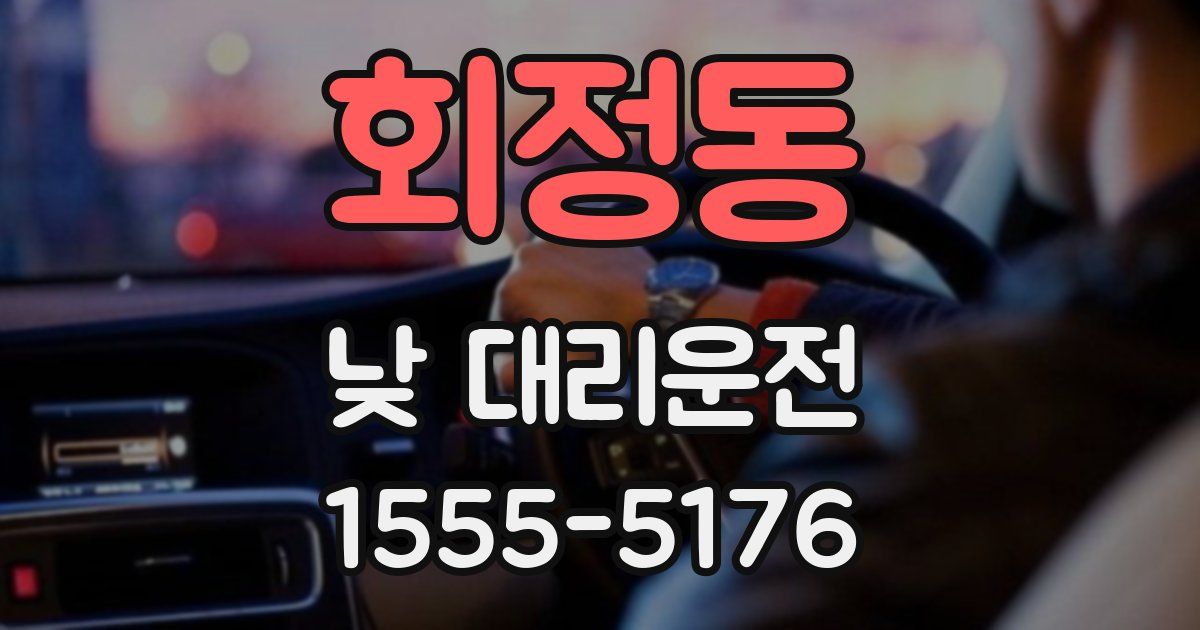 회정동 낮 대리운전