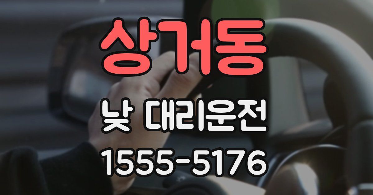 상거동 낮 대리운전
