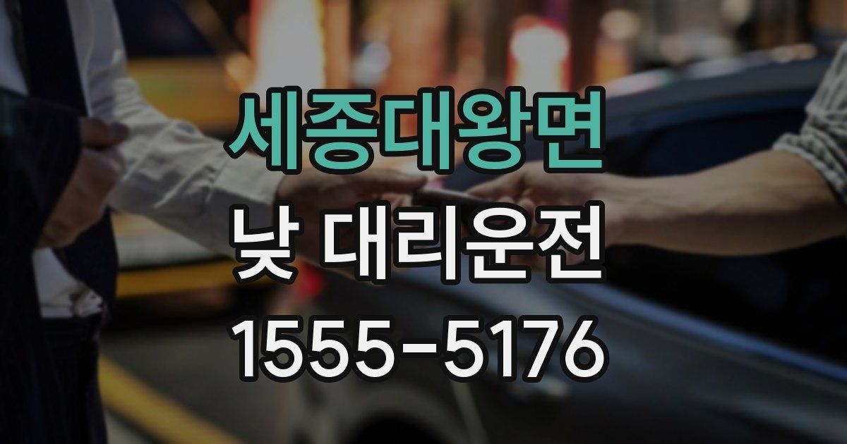 세종대왕면 낮 대리운전
