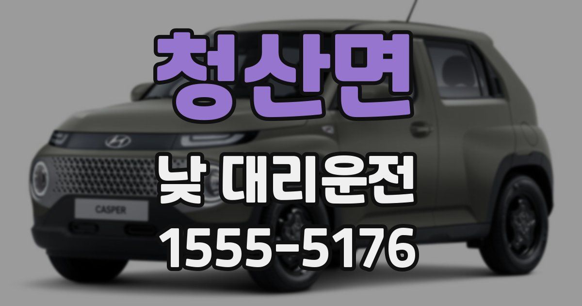 청산면 낮 대리운전