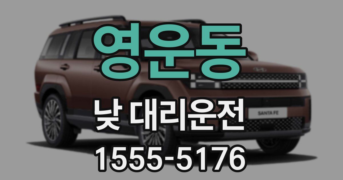 영운동 낮 대리운전