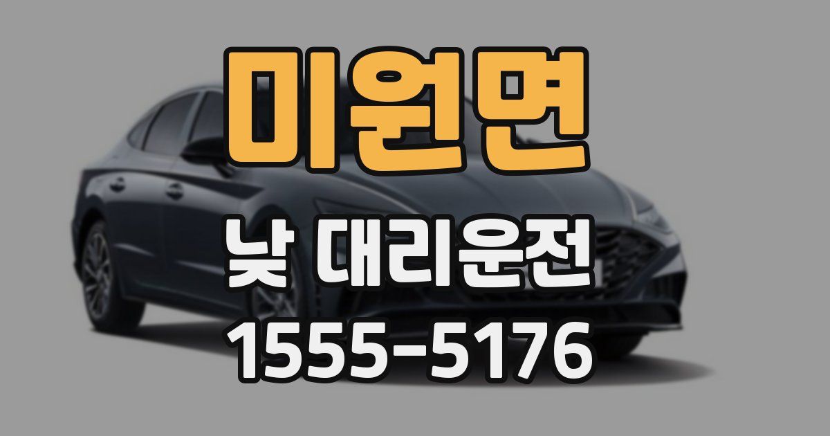 미원면 낮 대리운전
