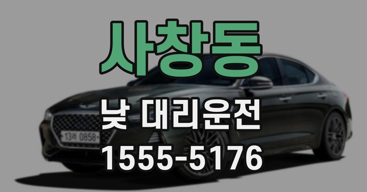 사창동 낮 대리운전