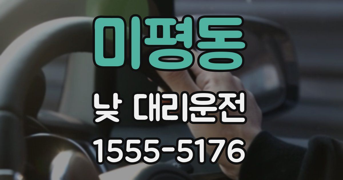 미평동 낮 대리운전