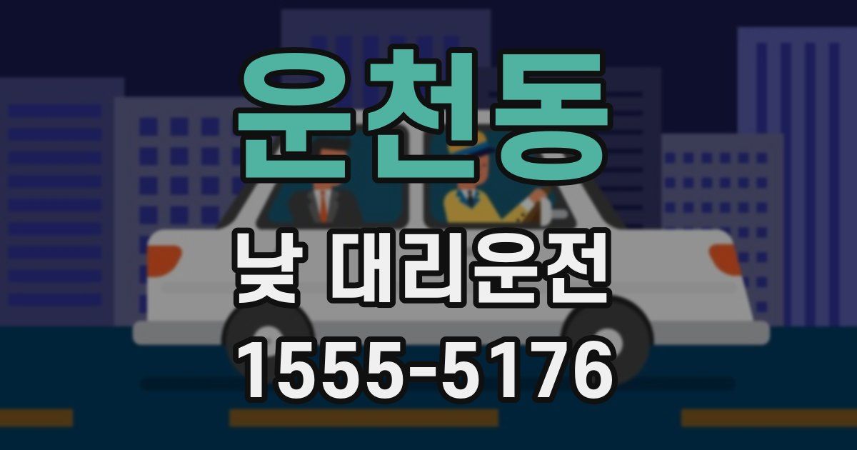운천동 낮 대리운전