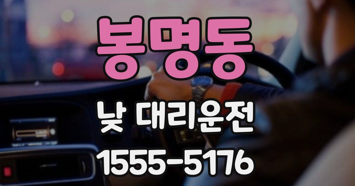 봉명동 낮 대리운전