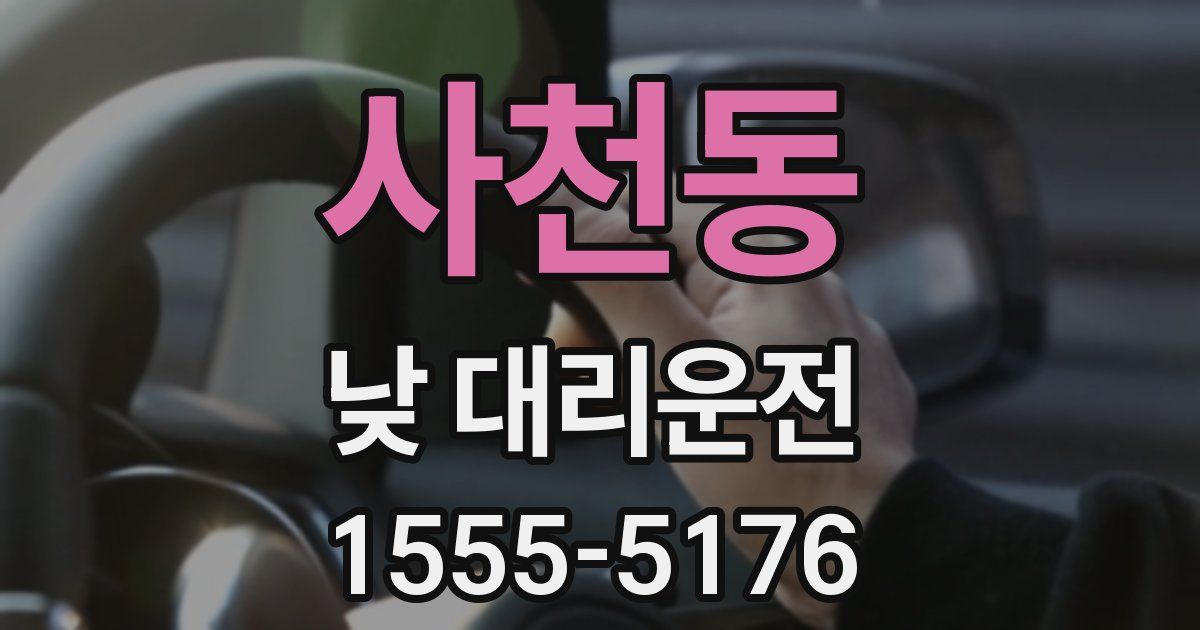사천동 낮 대리운전