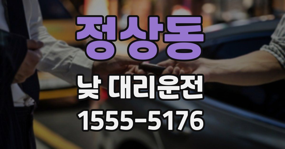 정상동 낮 대리운전