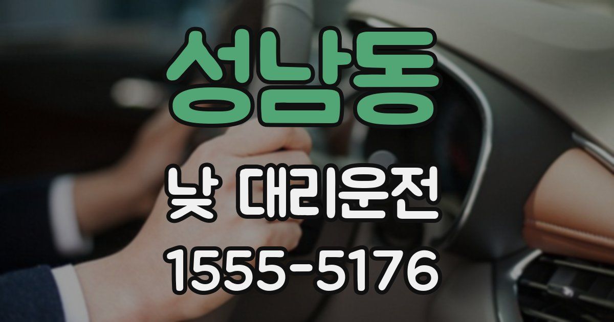 성남동 낮 대리운전