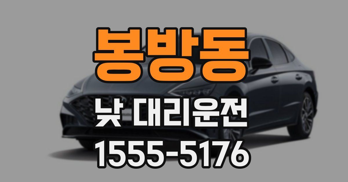 봉방동 낮 대리운전