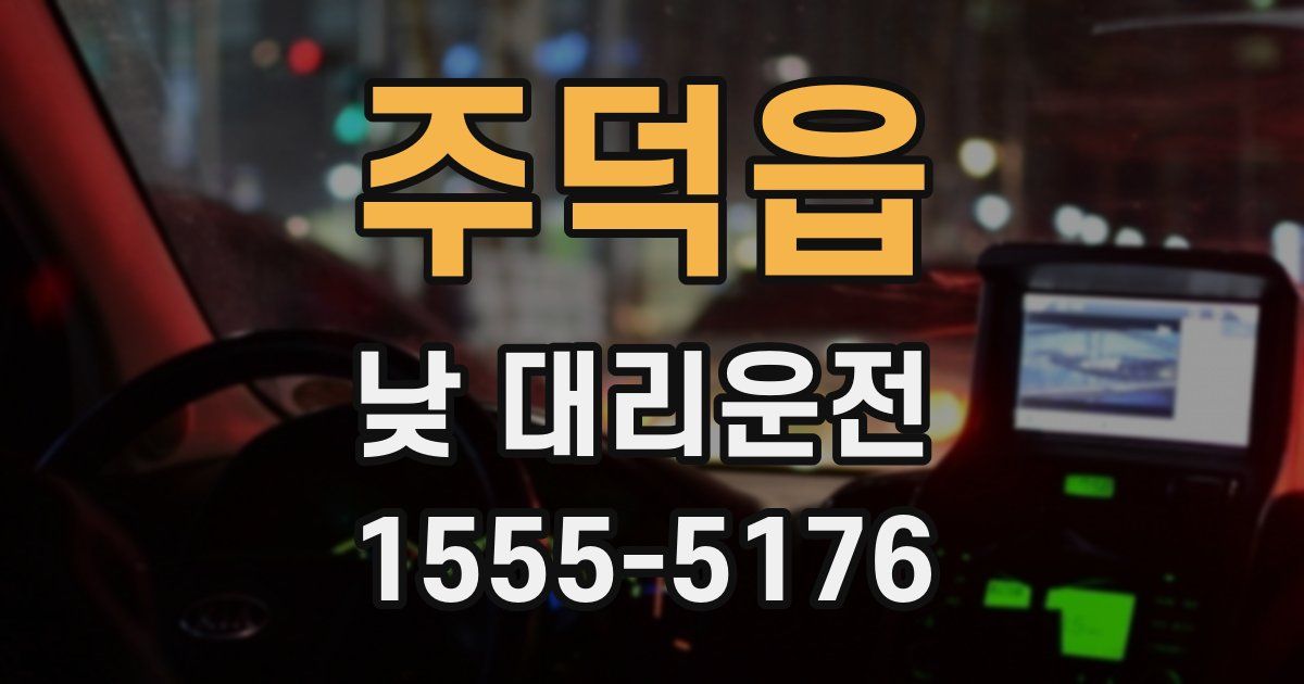 주덕읍 낮 대리운전