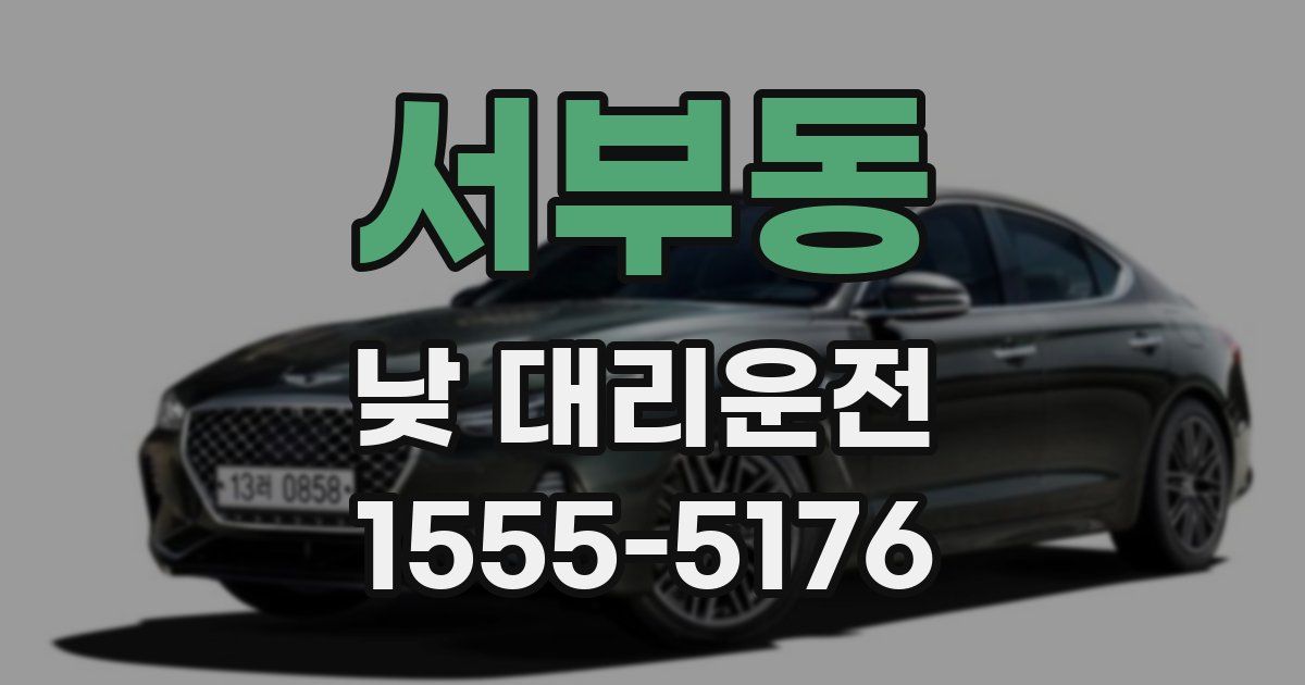 서부동 낮 대리운전