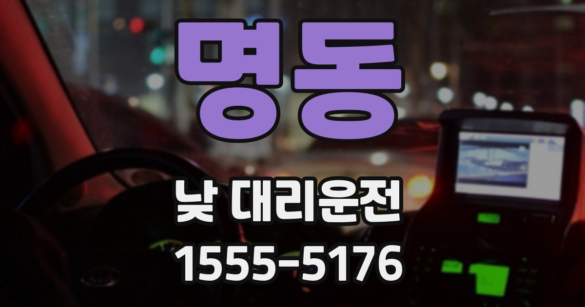명동 낮 대리운전