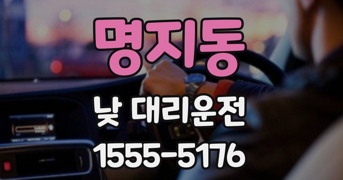 명지동 낮 대리운전