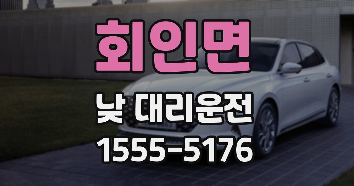 회인면 낮 대리운전
