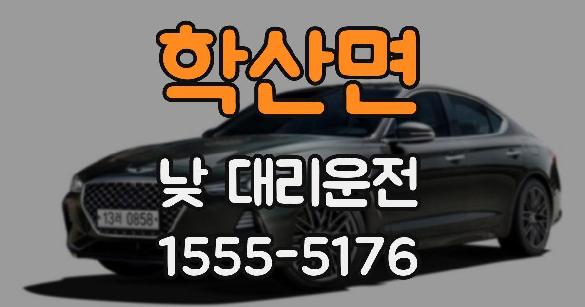 학산면 낮 대리운전