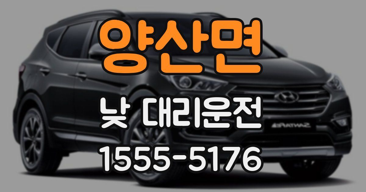 양산면 낮 대리운전