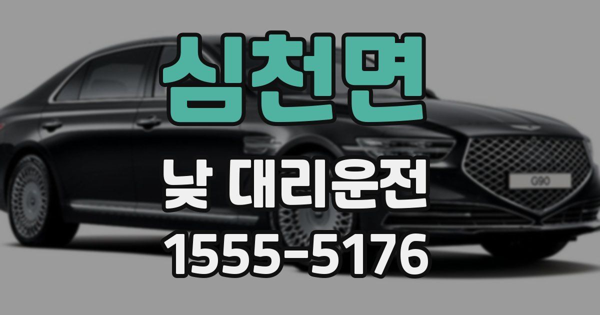 심천면 낮 대리운전