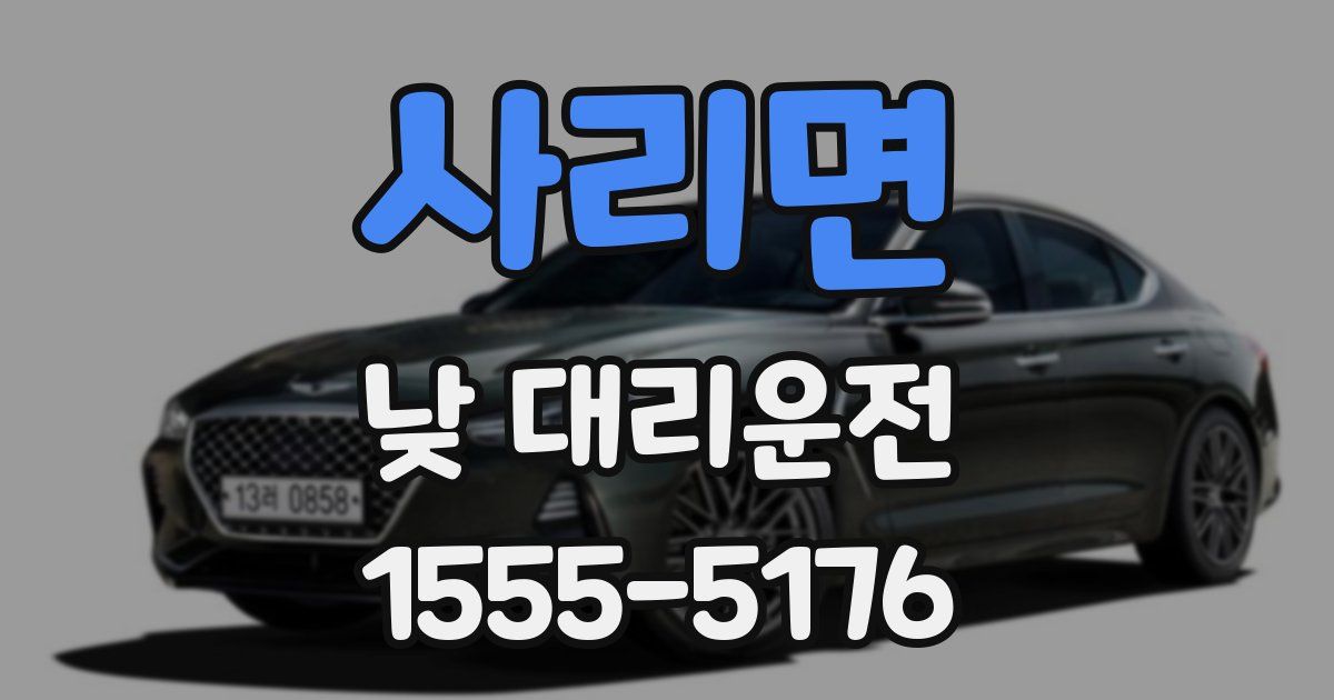 사리면 낮 대리운전