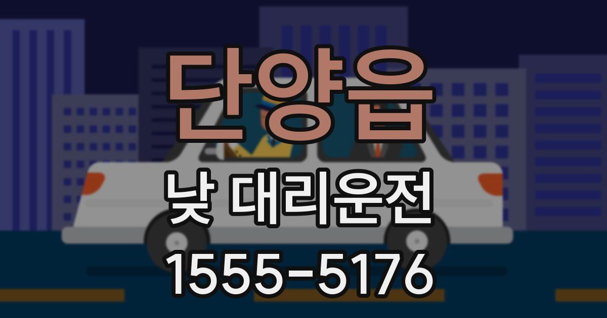 단양읍 낮 대리운전