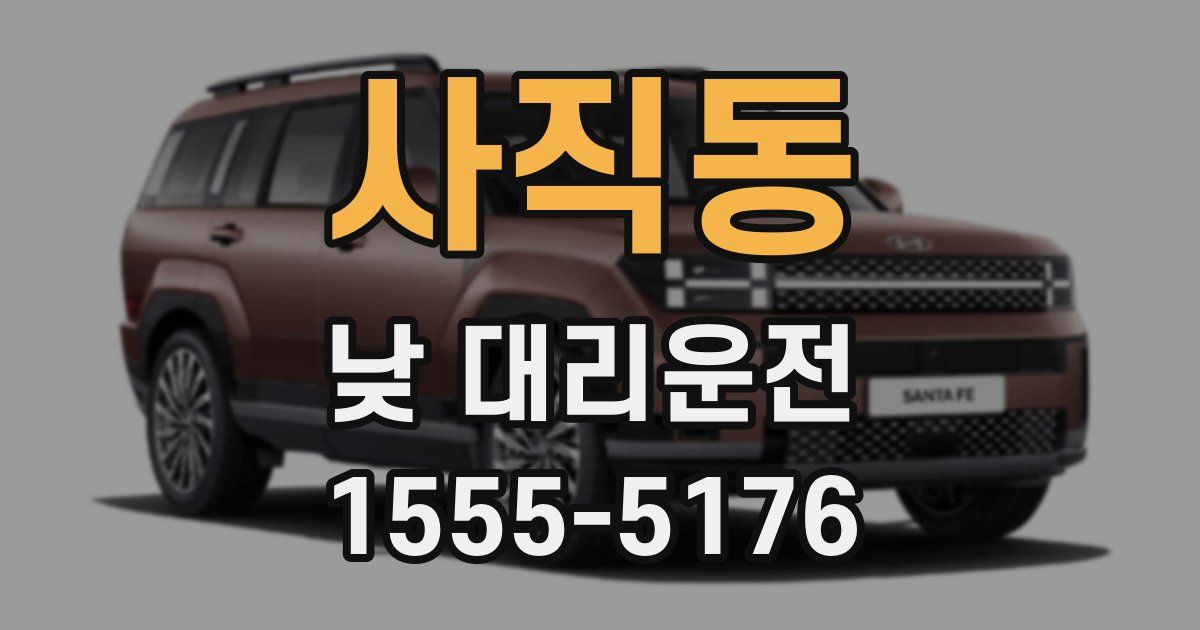 사직동 낮 대리운전