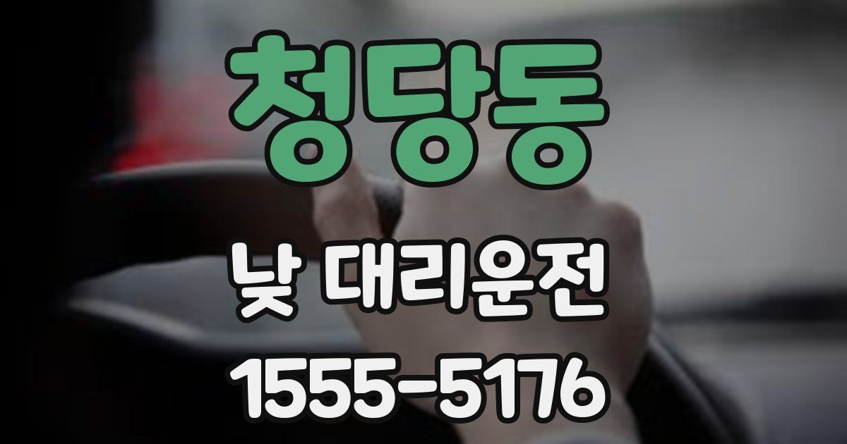 청당동 낮 대리운전