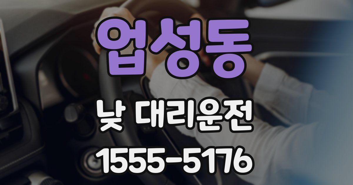 업성동 낮 대리운전