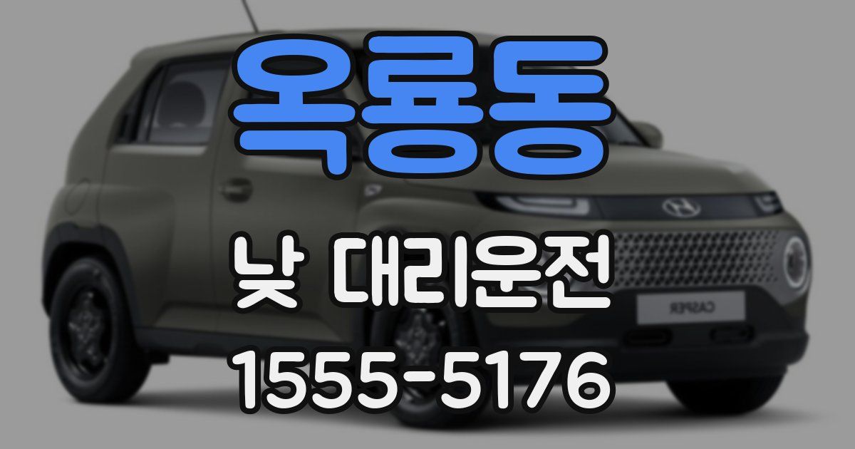 옥룡동 낮 대리운전