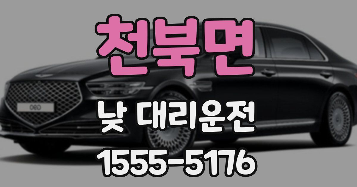 천북면 낮 대리운전