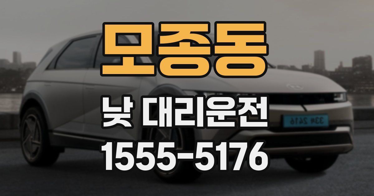 모종동 낮 대리운전