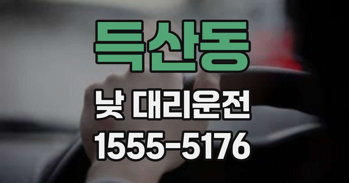 득산동 낮 대리운전