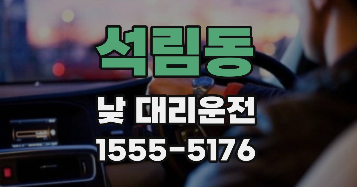 석림동 낮 대리운전