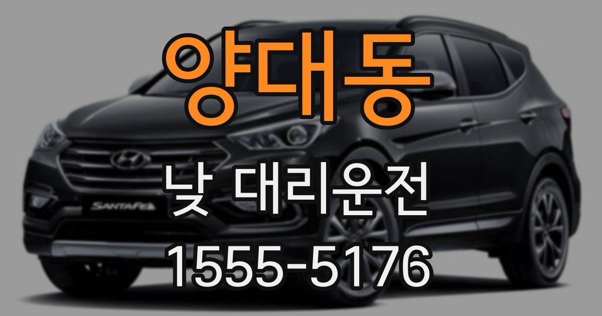 양대동 낮 대리운전