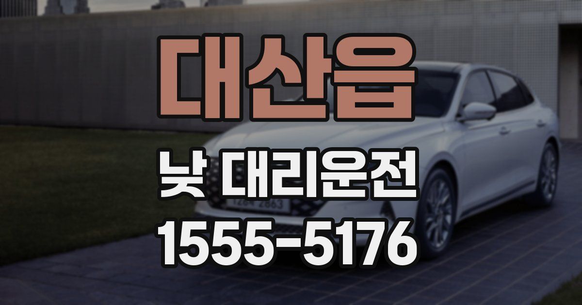 대산읍 낮 대리운전