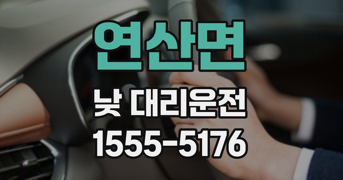 연산면 낮 대리운전