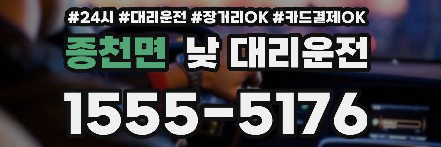 종천면 낮 대리운전