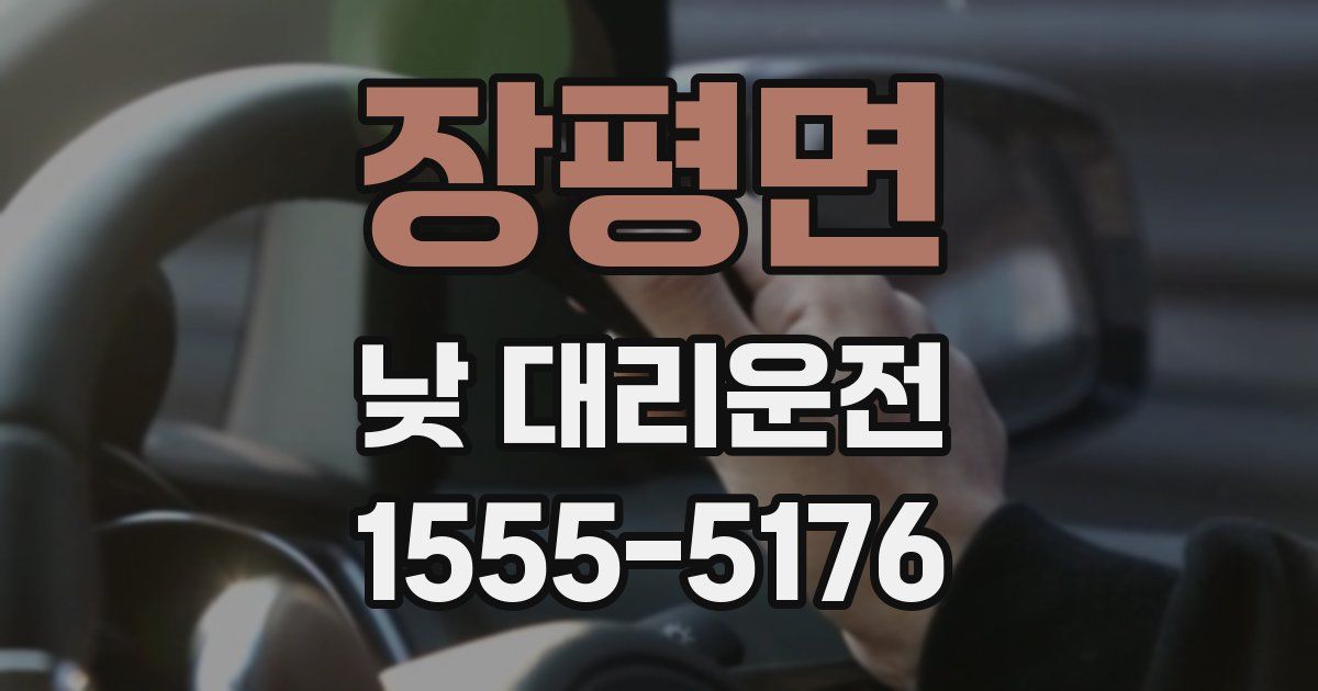 장평면 낮 대리운전