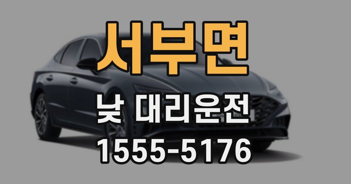 서부면 낮 대리운전