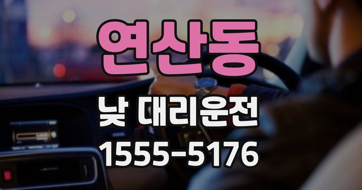 연산동 낮 대리운전