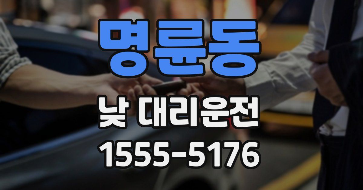 명륜동 낮 대리운전
