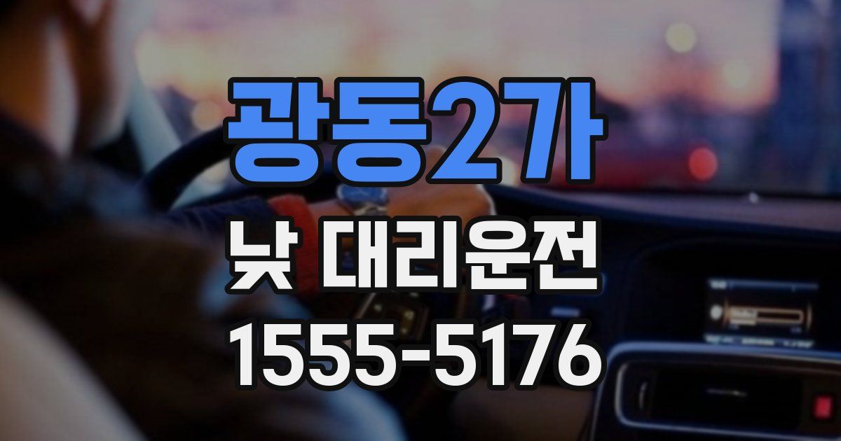 광동2가 낮 대리운전
