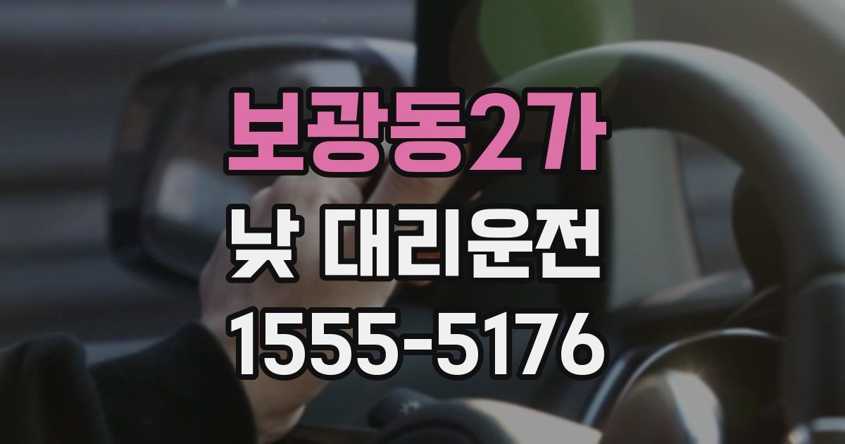 보광동2가 낮 대리운전