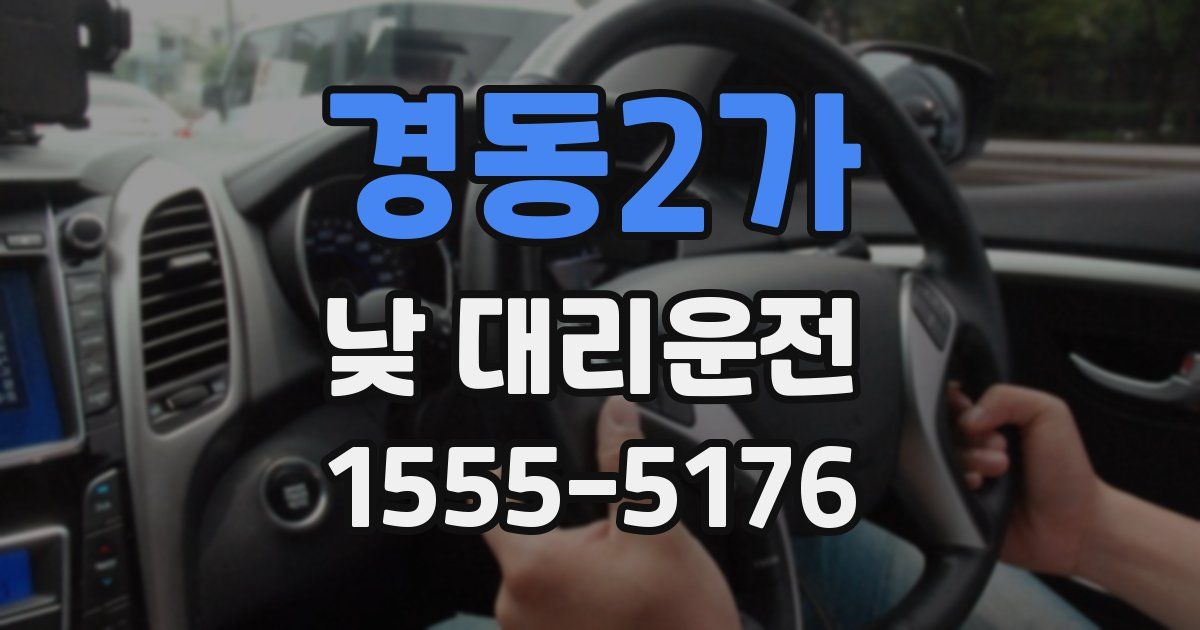 경동2가 낮 대리운전